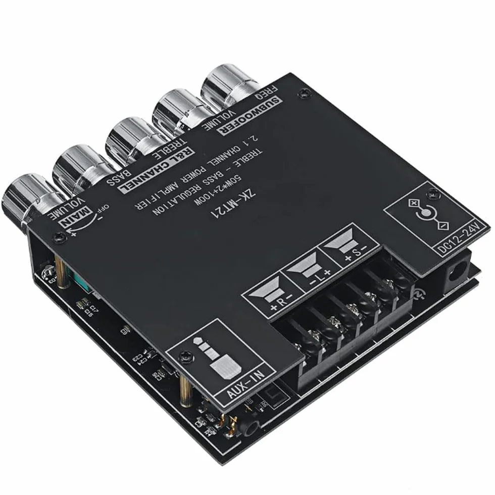 WANGCL Módulo amplificador de audio ZK-MT21 2.1 canales Bluetooth Digital Power Amplifier Board