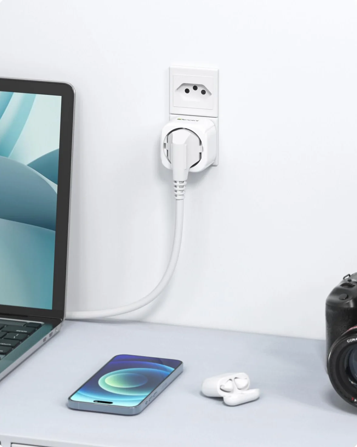 LENCENT 2 Piezas Adaptador Enchufe BR Tipo N de España a Brasil y Sudafrica, Adaptador 2-Pin Europeo a 3-Pin para Brasil y Sudafrica