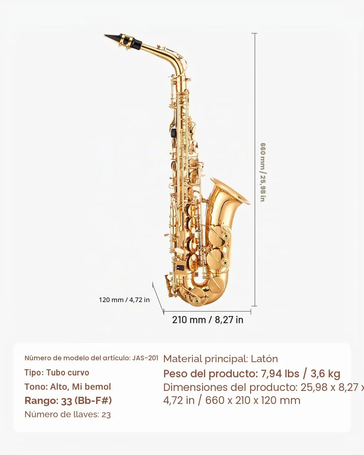 VEVOR Saxofón Alto en Mi Bemol, Juego de Saxofón Bend con Estuche, Boquilla, Correas, Paño de Limpieza, Guantes, Grasa, Correa para el Cuello, 23 Llaves para Músicos de Todos Los Niveles, Dorado
