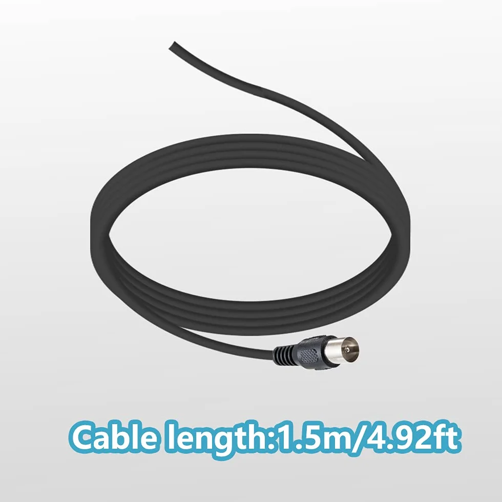 Vecys DVB-T TV Antena Digital HDTV con Base Magnética, 5 Secciones Poste Telescópico, 5dBi VHF/UHF, 1.5m Cable Coaxial