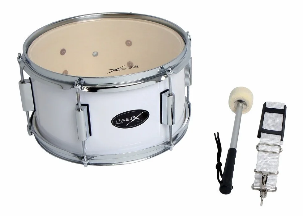 GEWA Marching Tenordrum, Tambor de marcha 14 x 10", casco de madera blanco, incl. correa y mazos
