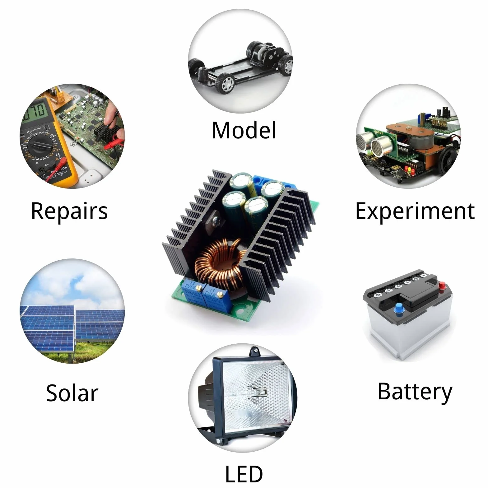 Buck Converter DC-DC Convertidor 7-40V a 1.2-35V Fuente alimentación ajustable 300W Buck Converter 12V 24V Módulo de Potencia