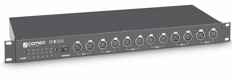 Cameo SB 6 DUAL - Distribuidor DMX de 6 canales (3 pines e 5 pines)