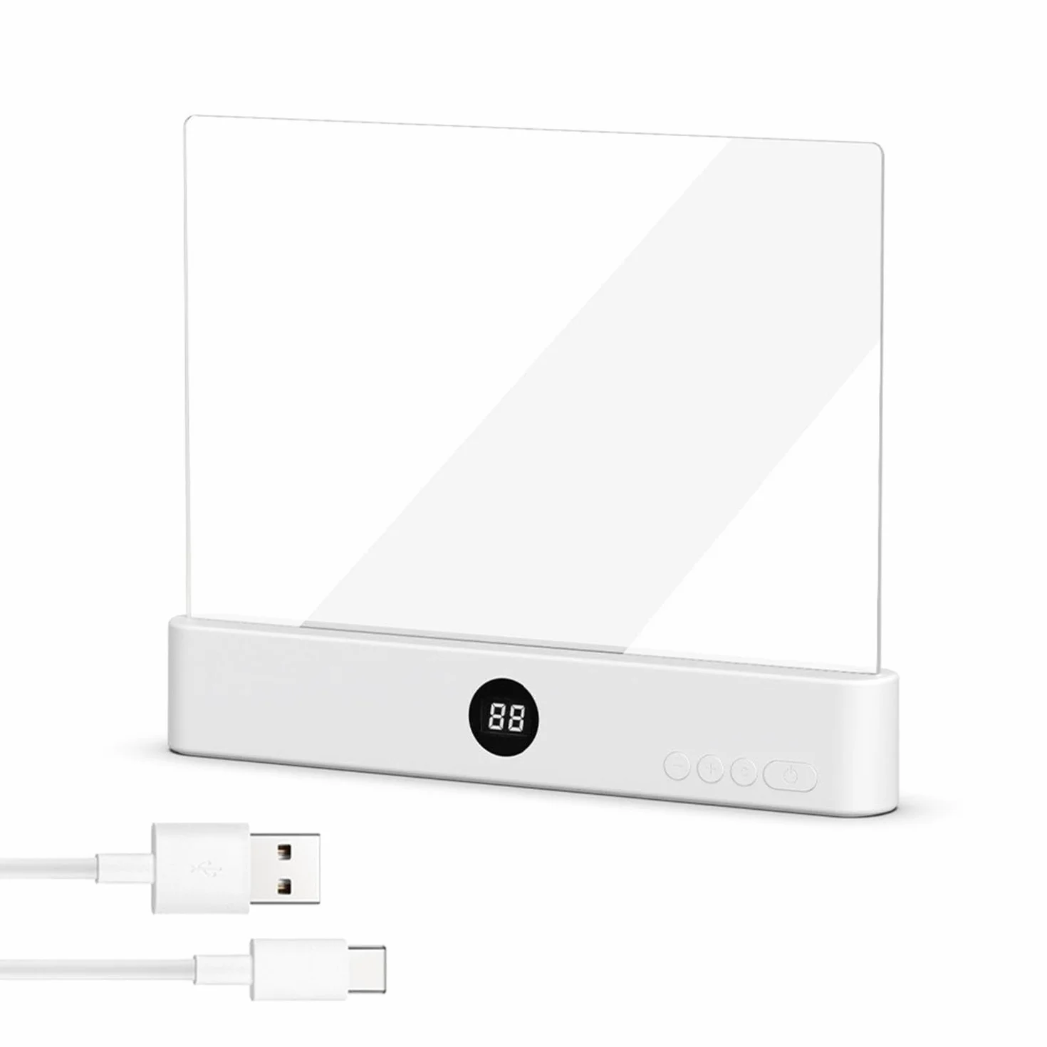 KYOFIS Lámpara LED Recargable for Libros, con Temporizador, Brillo Regulable, portátil, for Lectura Nocturna, for lectores.(White)