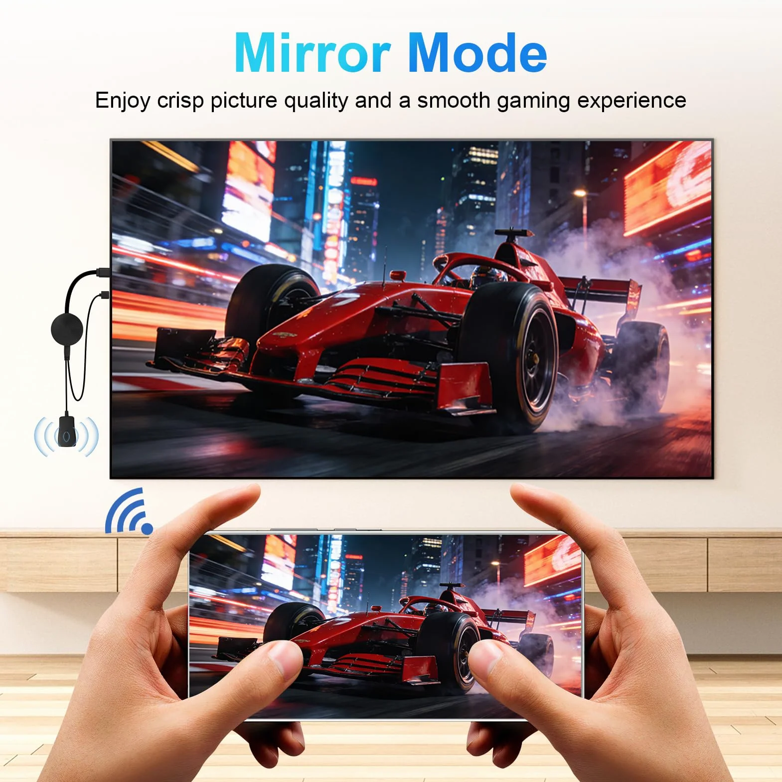 Adaptador HDMI Inalámbrico 4K WiFi Dongle para TV Proyector Miracast AirPlay DLNA