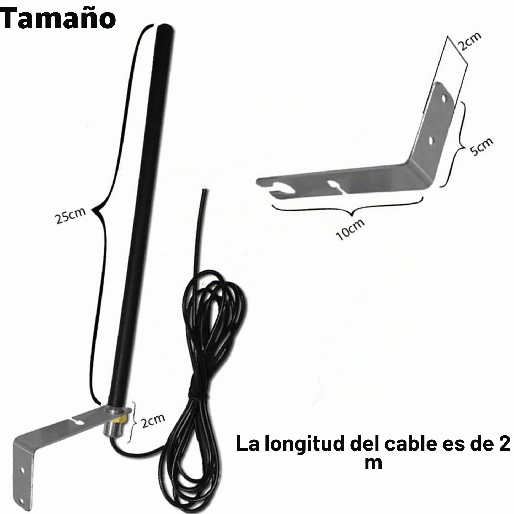 Antena Universal 433,92 MHz para Portón Automático con Soporte y Cable