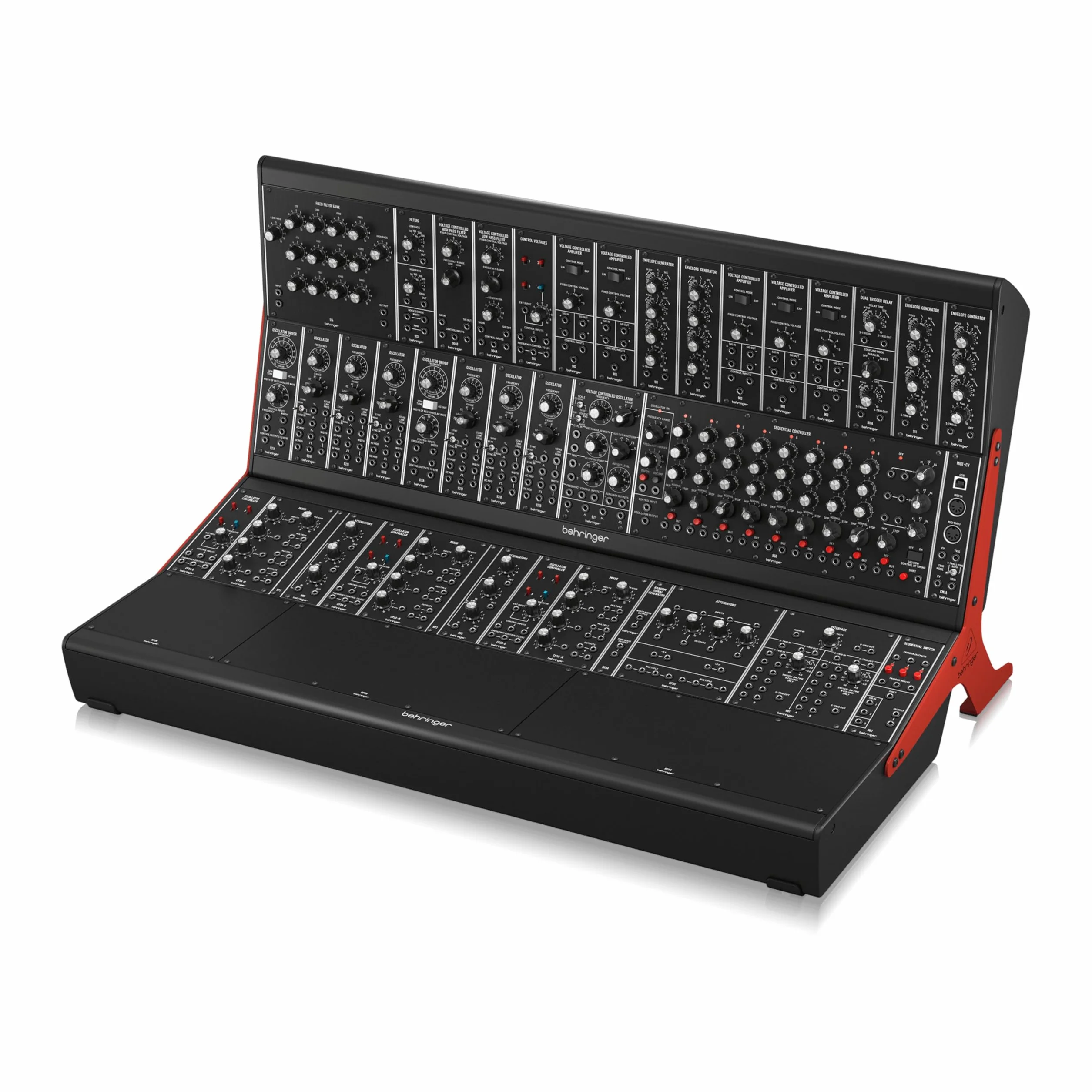 Behringer SYSTEM 55 Sintetizador modular completo "System 55" con 38 módulos, convertidor de MIDI a CV y ​​2 estuches EURORACK GO