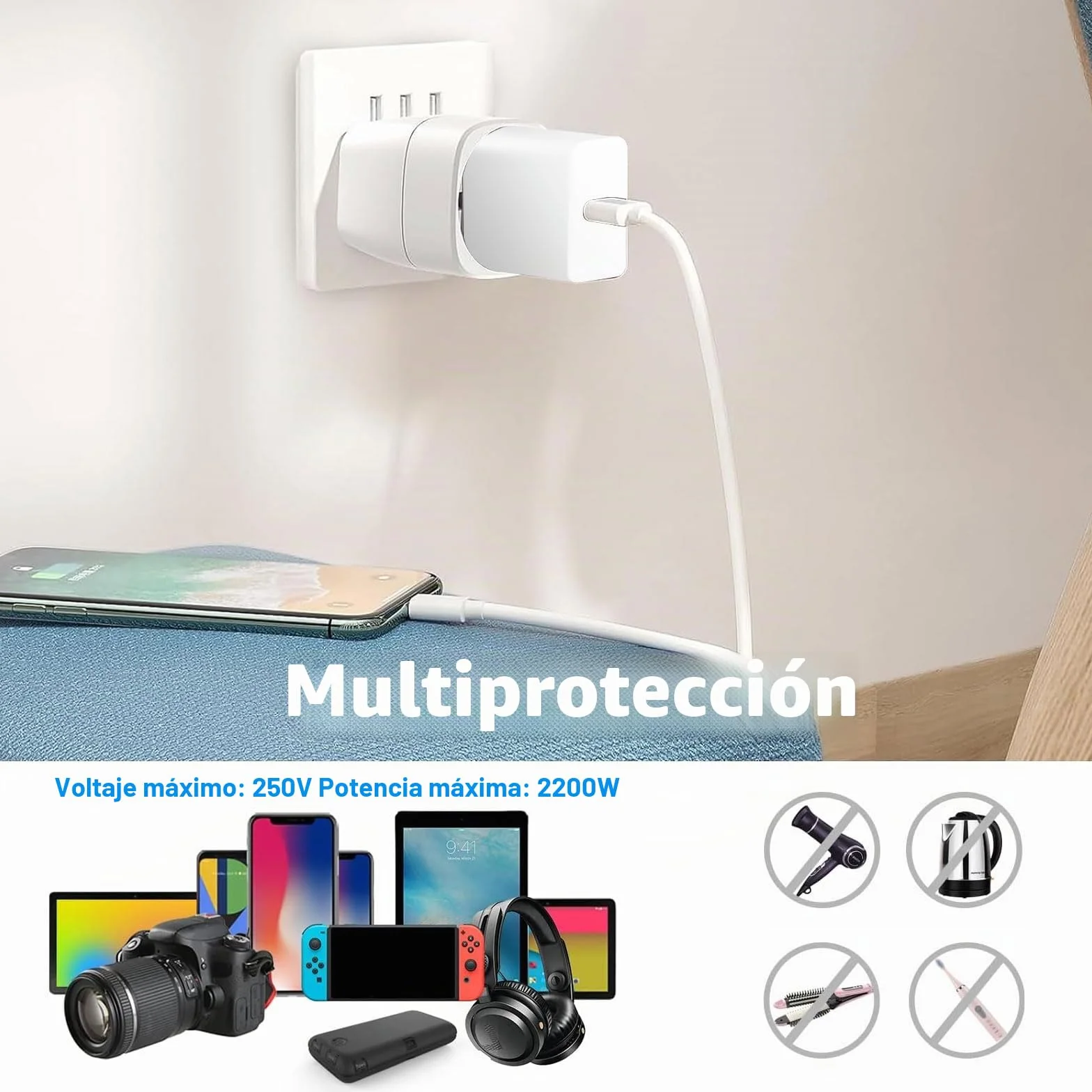 2 Piezas Adaptador Enchufe Australia Tipo I, Adaptador Enchufe Español/Europeo a Australia, Diseño Compacto, Viajeros Internacionales a Australiano/China/Argentina/Nueva Zelanda
