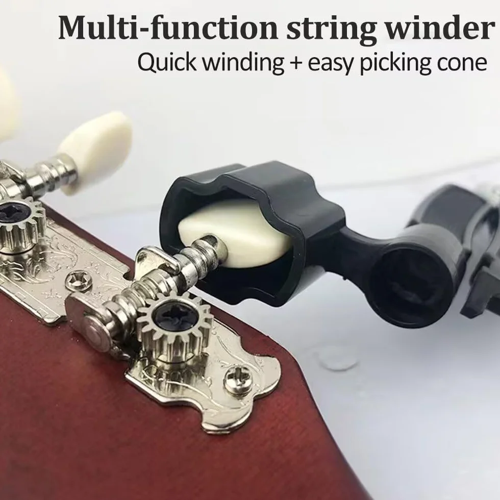 Cortador de cuerdas de guitarra y extractor de pines de puente, herramienta de mantenimiento multifuncional 3 en 1, accesorios de guitarra (negro)