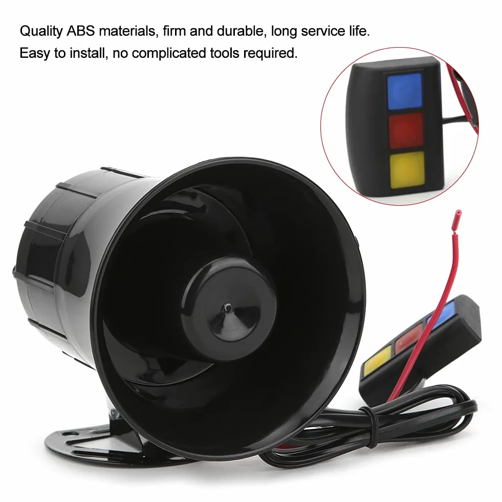 Altavoz de Bocina de 3 Tonos, 12V, 30W, Altavoz de Bocina de 3 Tonos para Coche, Megáfono de Motocicleta, Sirena de Advertencia Electrónica, Dron de Ambulancia