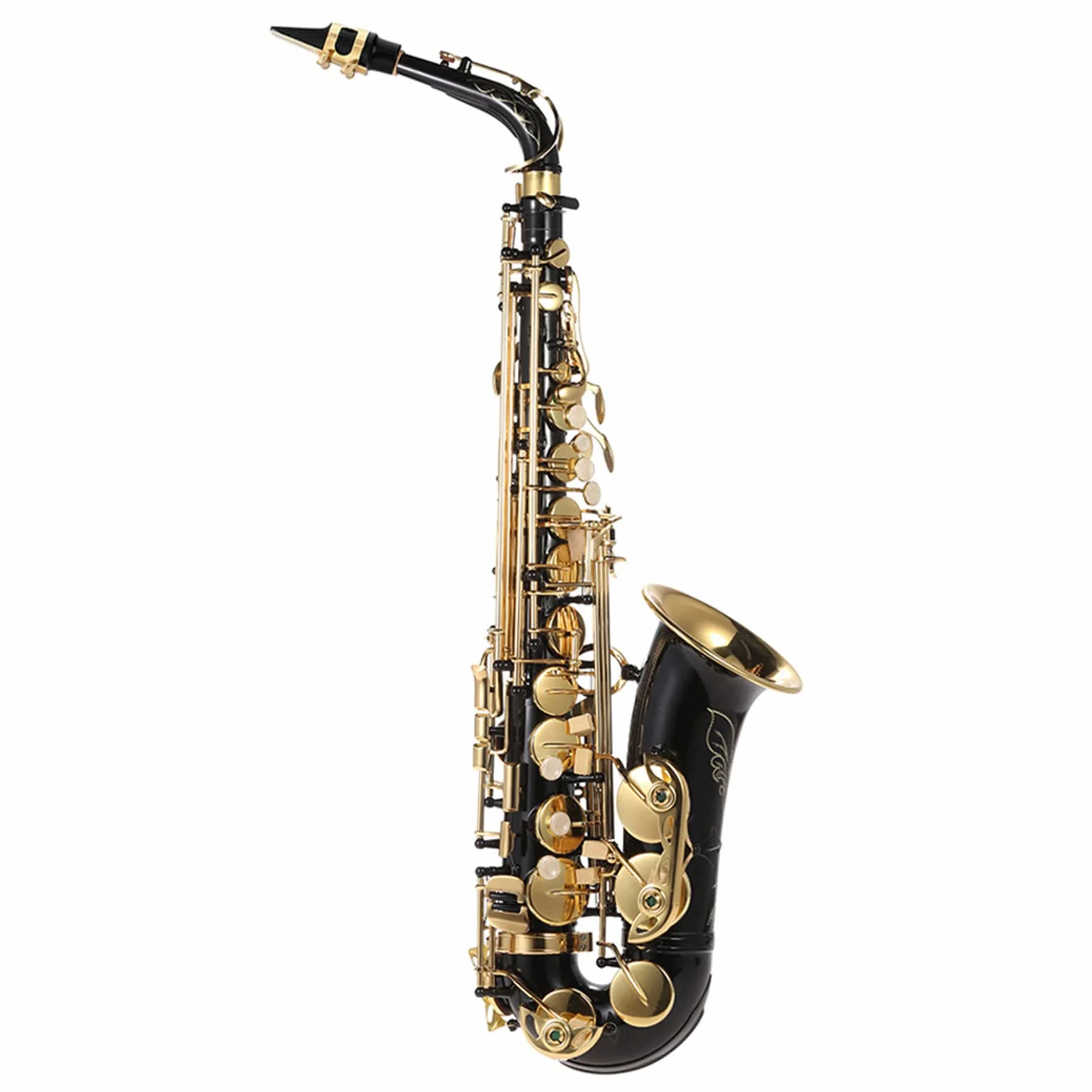 Btuty Alto Saxophone latón chapado en oro y plato Sax 82z llave tipo de herramienta de viento con limpieza cepillo paño guantes correa acolchada funda
