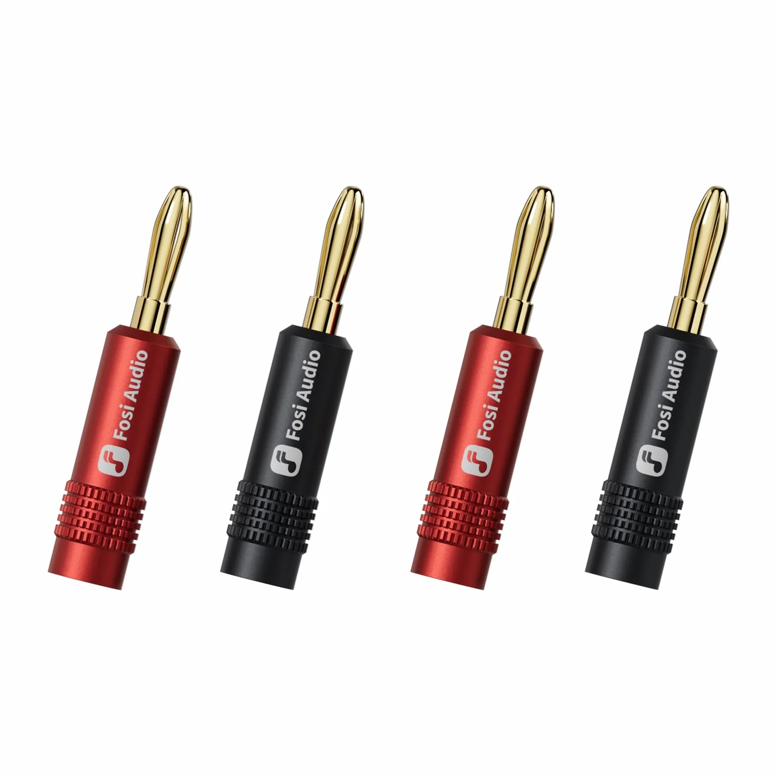 Fosi Audio Conectores Banana para Cable de Altavoz, 2 Pares Chapados en Oro para Amplificador