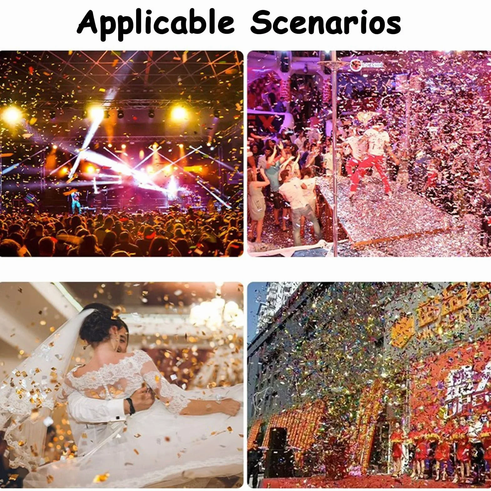 Máquina de confeti Máquina de cañón de confeti Lanzador de confeti eléctrico profesional con disparador de confeti remoto inalámbrico para eventos especiales, fiestas, clubes conciertos,DoubleHead