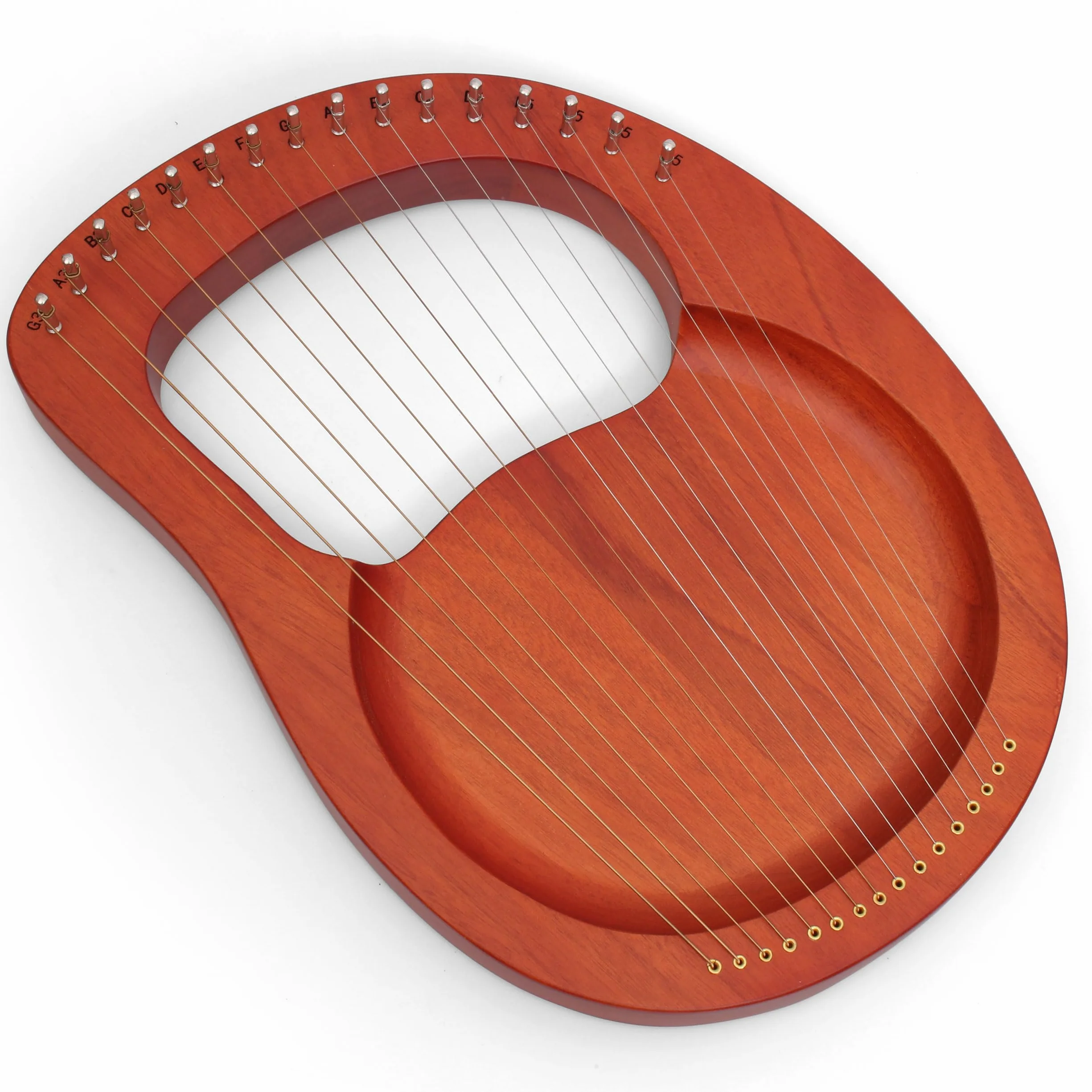 Arpa Lira de 16 Cuerdas Arpa de Madera Lyre Harp con llave de Afinación y Bolsa Negra instrumento lira, Marrón, Plancton