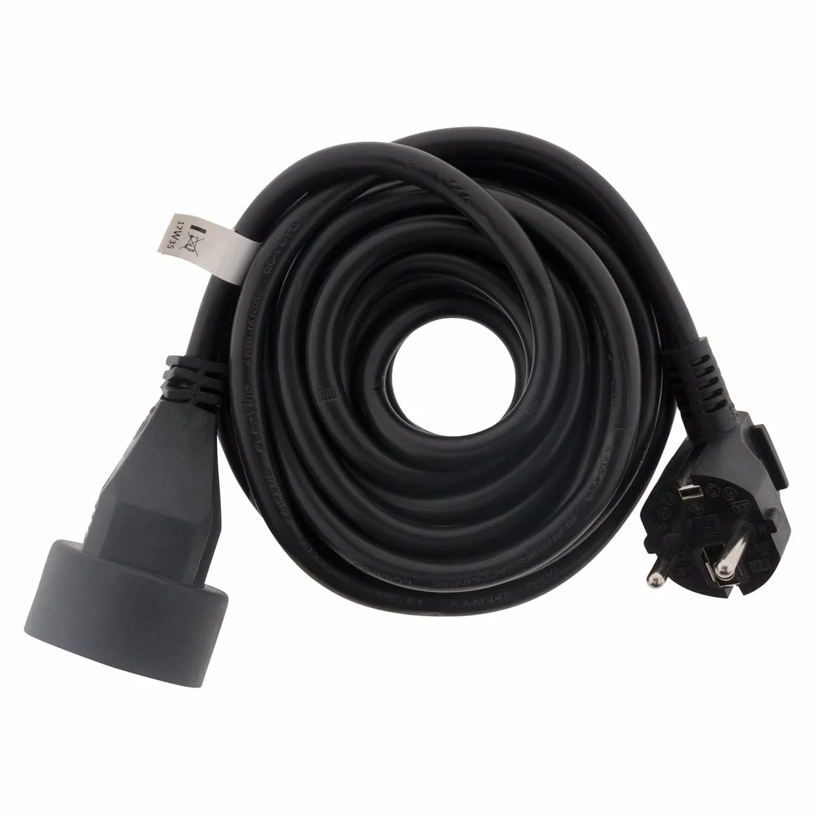 Alargador 16A 2P+T HO5VV-F 3G1.5mm² Negro 10m