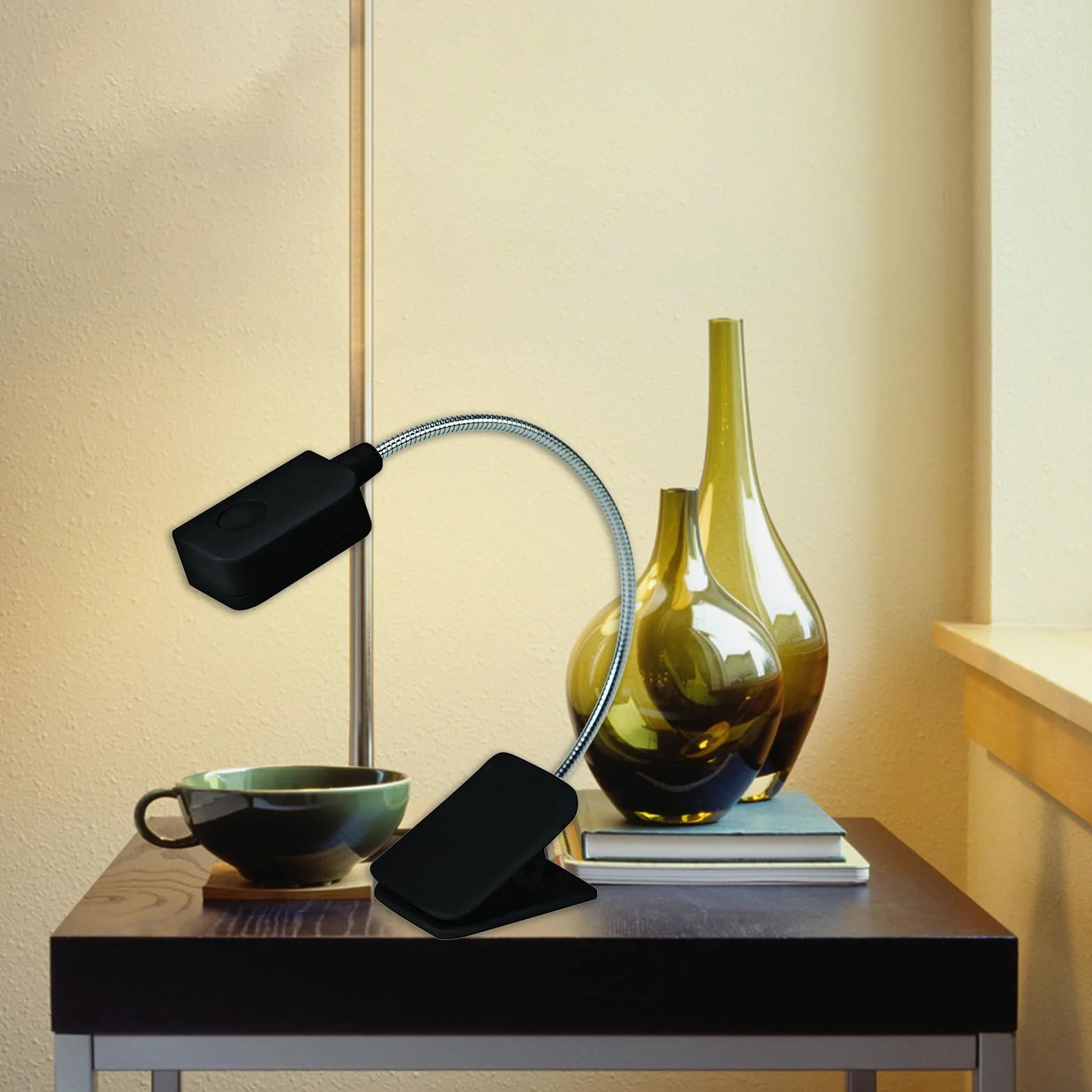 Lámpara de lectura LED flexible con clip para Amazon Kindle E-Reader Kobo (negro)