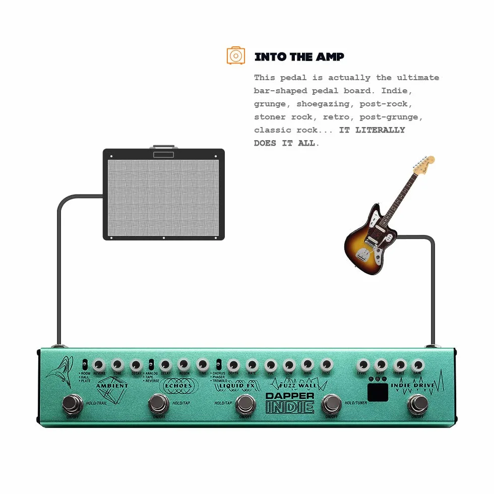 Valeton Pedal de guitarra multiefectos Dapper Indie Ambient Psychedelic Garage Postrock Rock alternativo