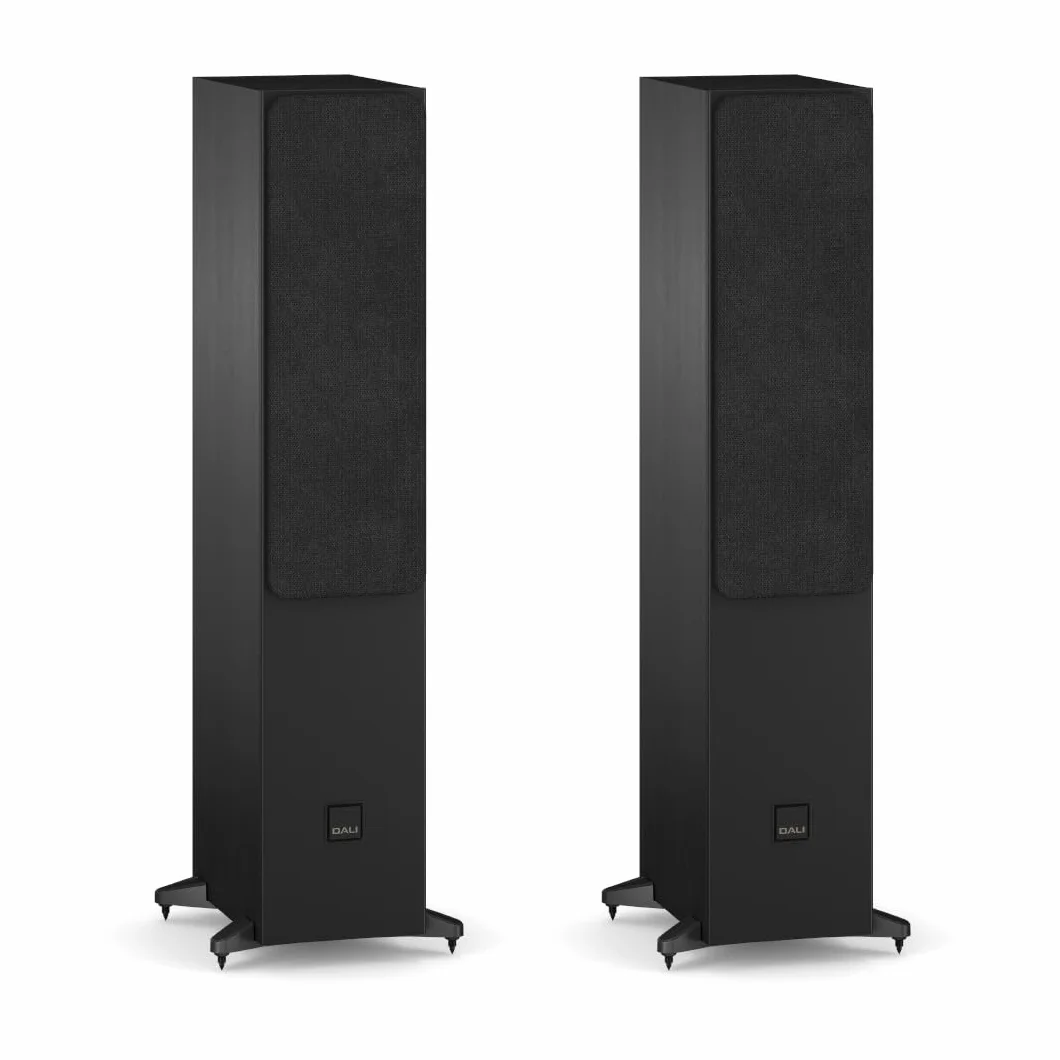 DALI SONIK 5 Slim altavoces pasivos de alta fidelidad de pie – Woofers de cono de claridad duales de 13,3 cm, tweeter de cúpula blanda de 2,8 cm, sistema de imán SMC, ceniza negra (par)