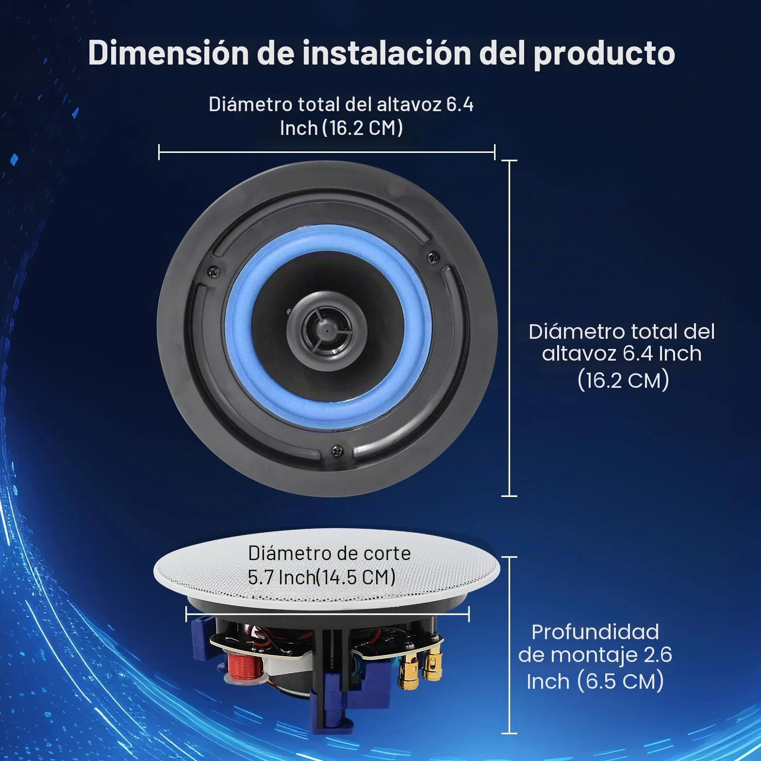 Herdio 4" Techo Altavoz Montado en la Pared Bluetooth Impermeable para Baño Cocina