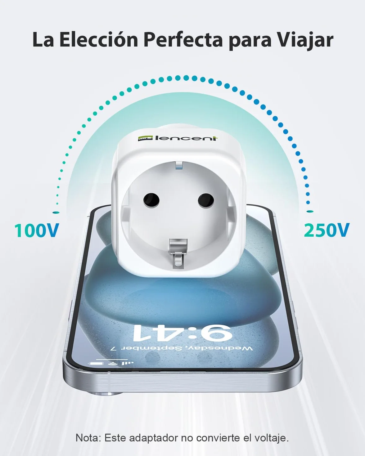 LENCENT 2 Piezas Adaptador Enchufe USA Tipo B de España a EE.UU., Adaptador 2-Pin Europeo a 3-Pin Estados Unidos para Estados Unidos, Canadá, México, Tailandia, Colombia, Dominicano, Cuba