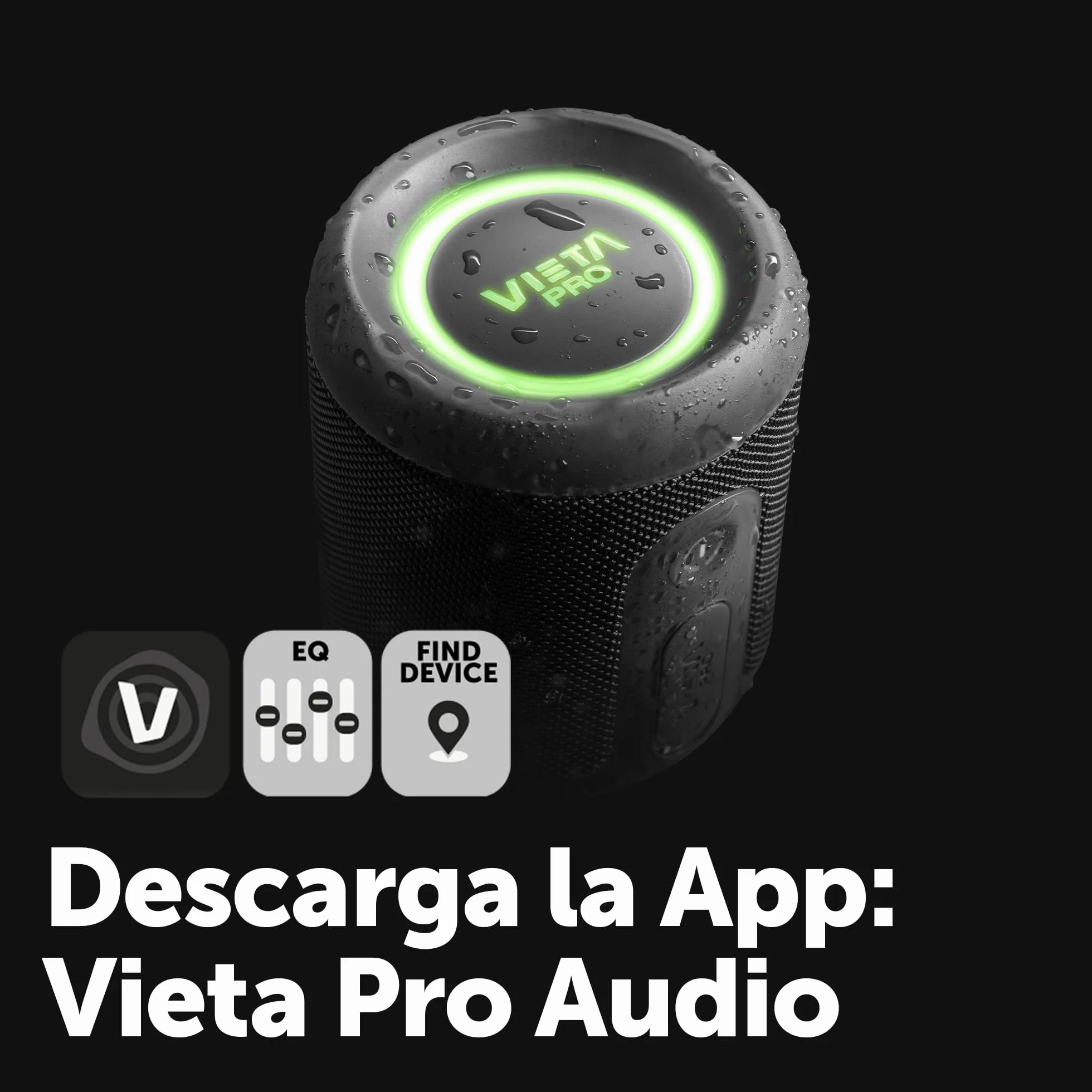 Vieta Pro Easy 4 Altavoz Bluetooth 25W Portátil Impermeable IPX7 con Luces RGB