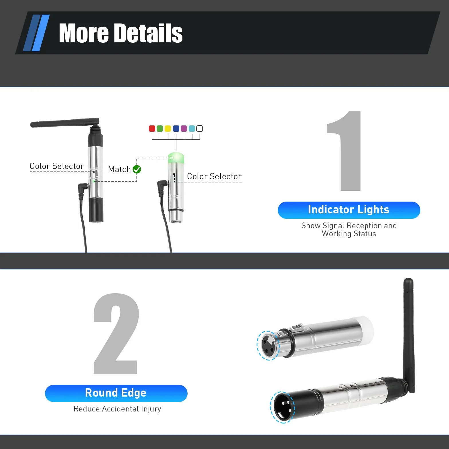 8 unidades DMX Controlador DMX512 inalámbrico 2.4G ISM receptor receptor transmisor controlador para DJ luz de escenario movimiento cabeza escenario luz