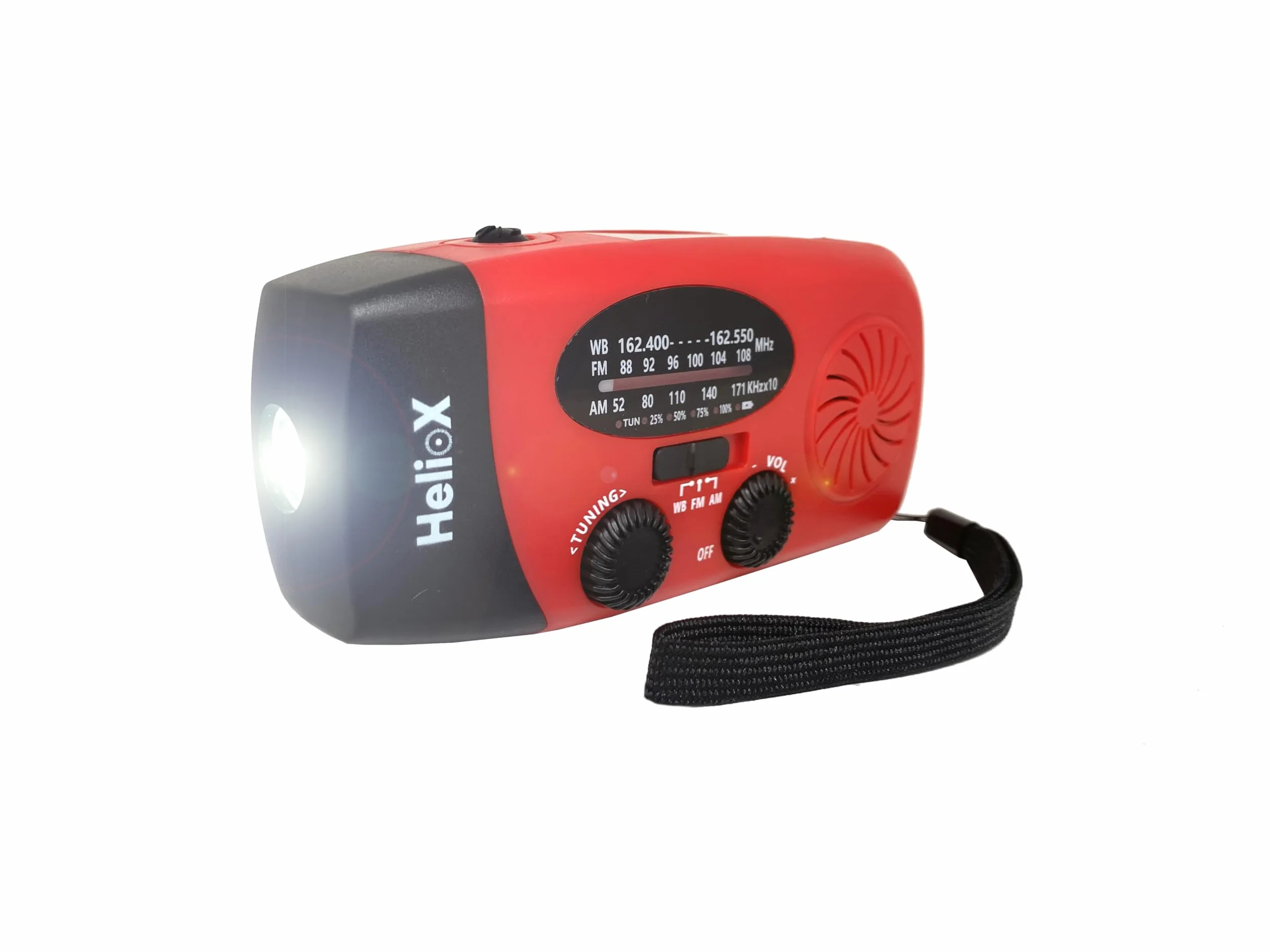 Radio Solar portátil AM/FM con Alarma SOS, Dinamo, Cargador USB, Linterna LED, Powerbank 6000 mAh