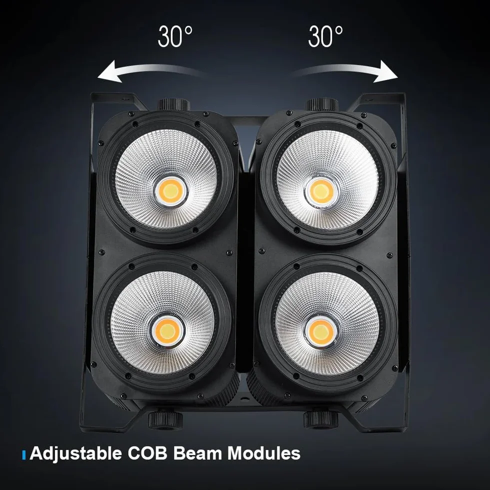 BETOPPER 4x100W COB Par LED, Iluminación de Escenario,1900K-6100K Foco Escenario Blanco Frío/Cálido Efecto con Activación por Sonido, Foco Par Teatro para Bar Discoteca Fiesta Lglesia Boda Navidad