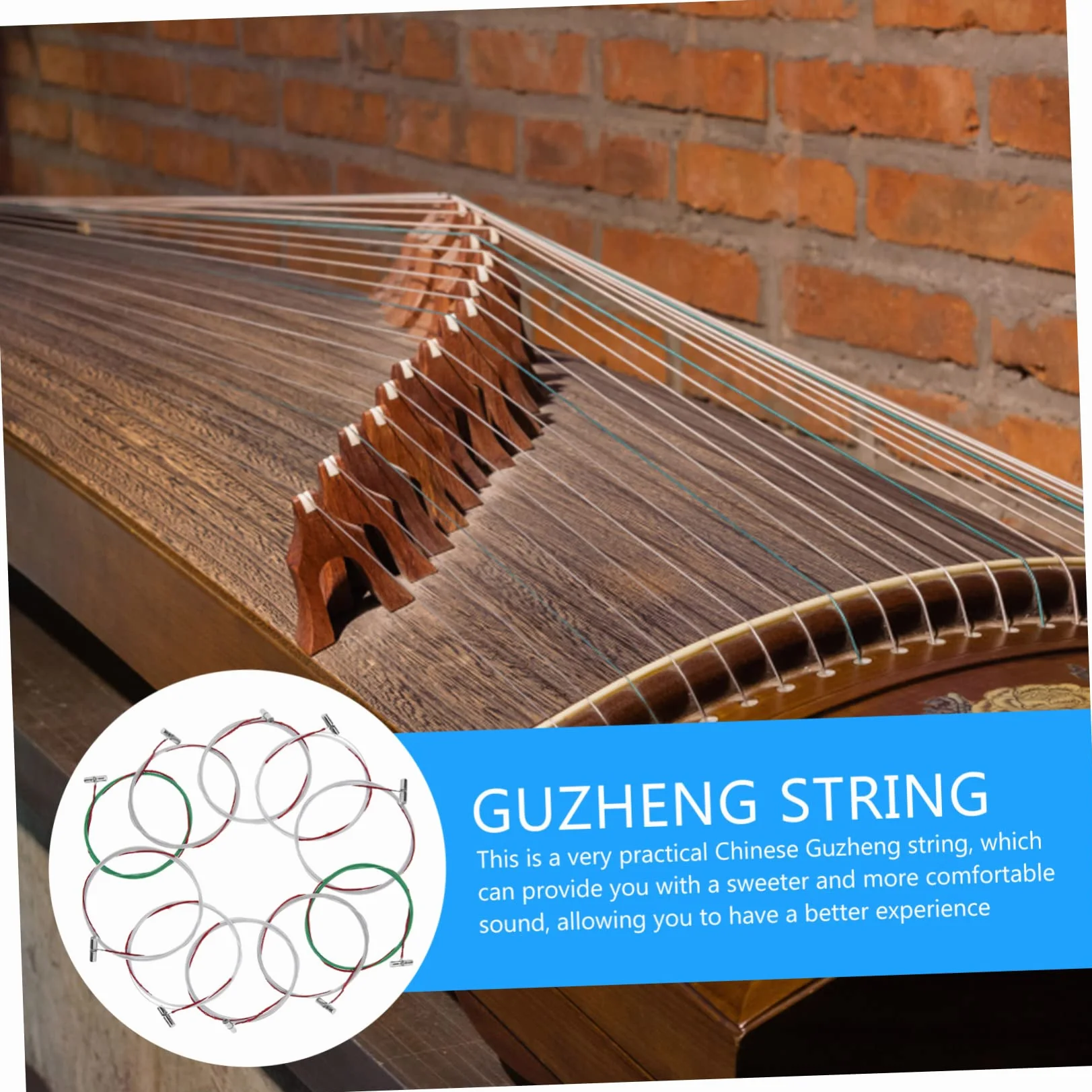 Levemolo 10 Piezas de Cuerdas de Metal B para Guzheng Chino, Cuerdas Acústicas Multifuncionales Tonos Extraordinarios y Sonidos Hermosos, Ideales para Reemplazo