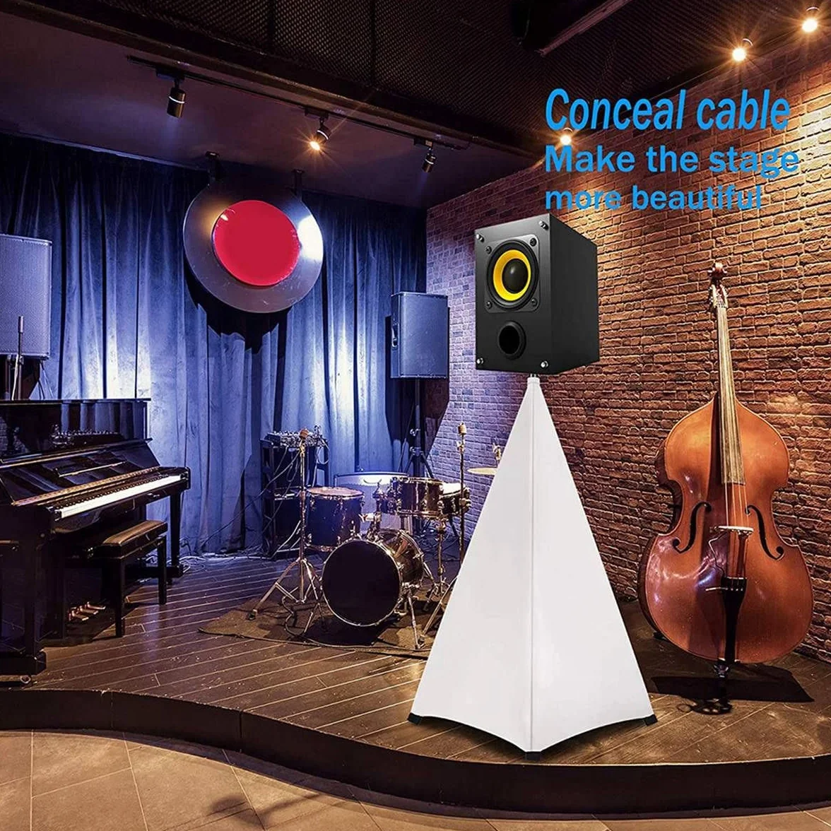 Cubierta Universal para Soporte de Altavoz con Luz para DJ, Soporte de TríPode de Doble Cara, Cubierta de, Material Estirable, 2 Piezas