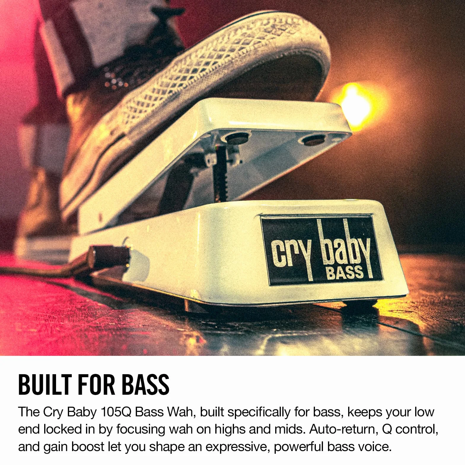 JIM DUNLOP - 105Q - Cry Baby Bass Wah blanco