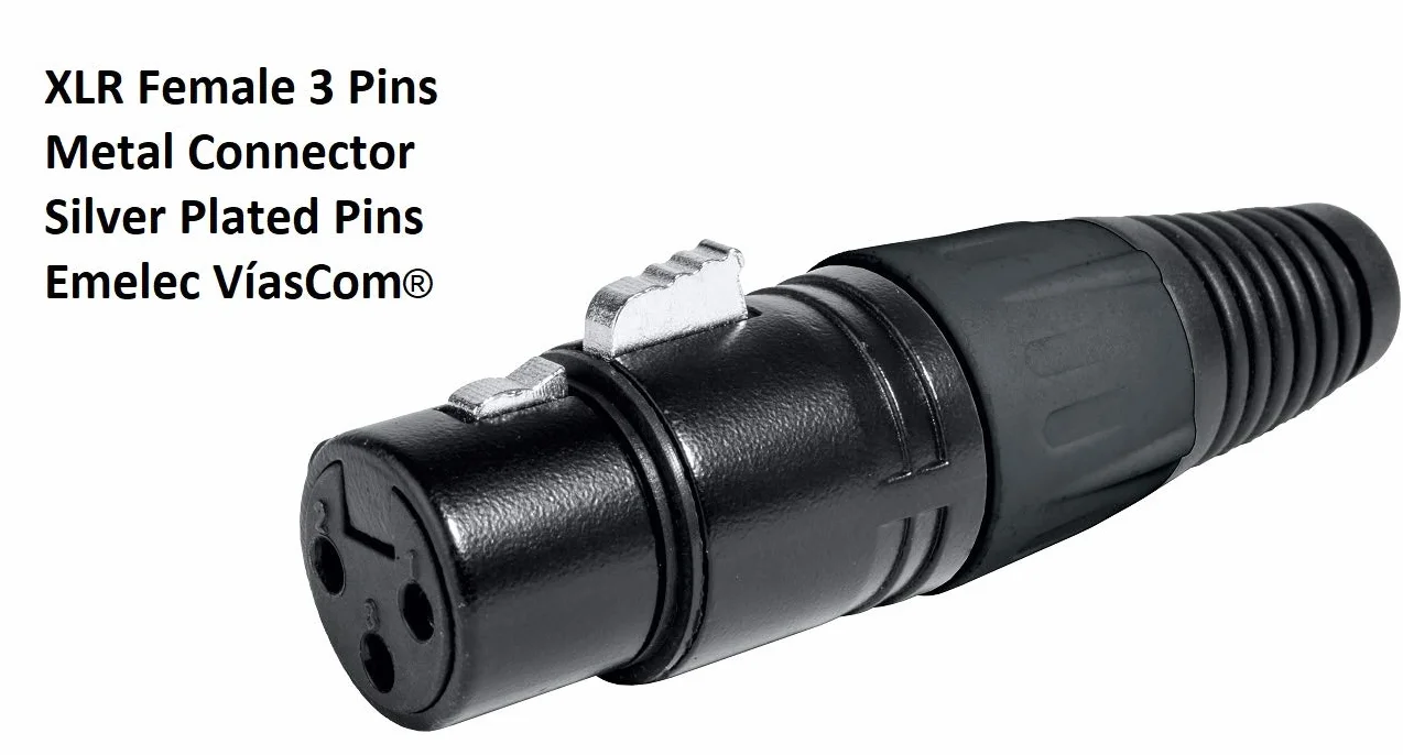 R-DMX3-2110N/050 – 50m Cable Balanceado Digital DMX 110Ω OFC 2x0,22mm² montado en Portacables con XLR 3 Pines – Color Negro – PVC Muy Flexible