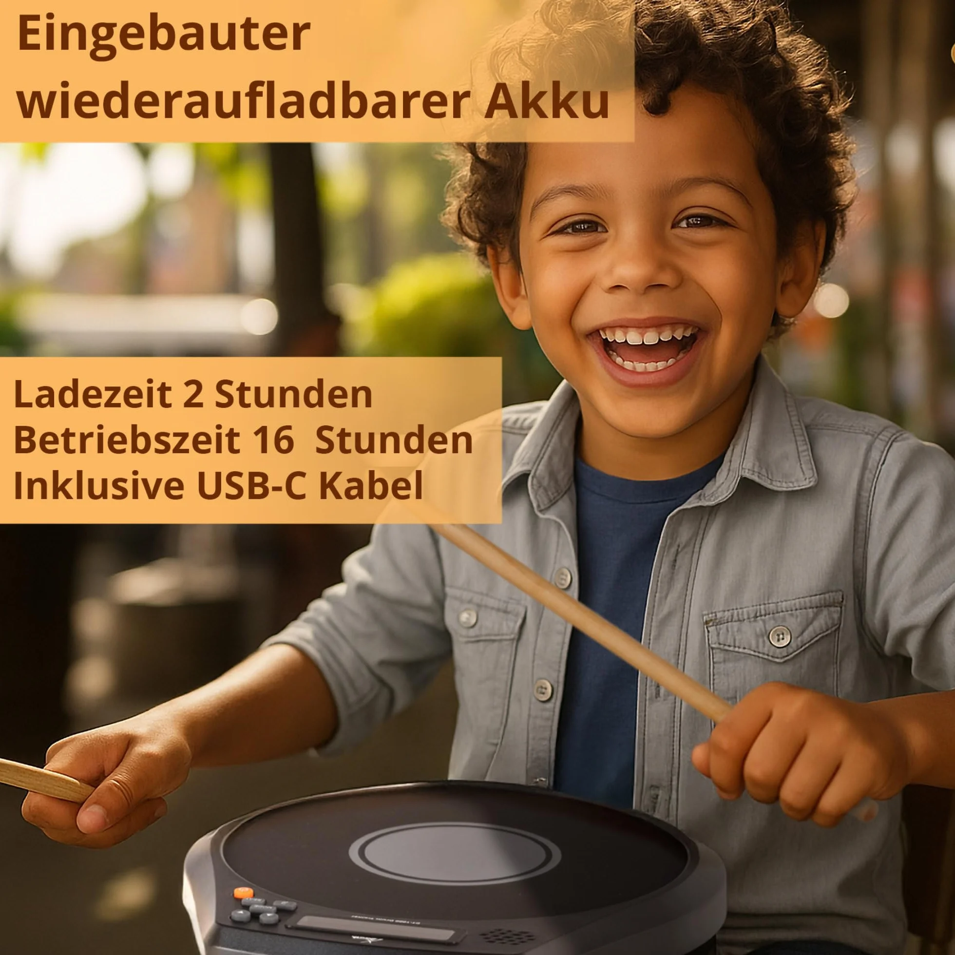 XDrum DT1000 Drum Trainer: 8 almohadillas de silicona, metrónomo, contador de golpes y visualización dinámica, batería de litio hasta 16 h, pad con entrada para auriculares, ideal casa y viaje