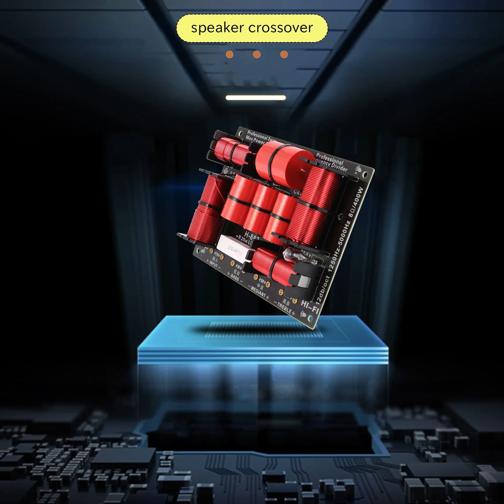 Divisor Mezcla de Estilos 3 Vías 400 W Altavoz de Agudos Alta Fidelidad Altavoz de Graves 1250 Hz 5000 Hz Protección de Tono Alto