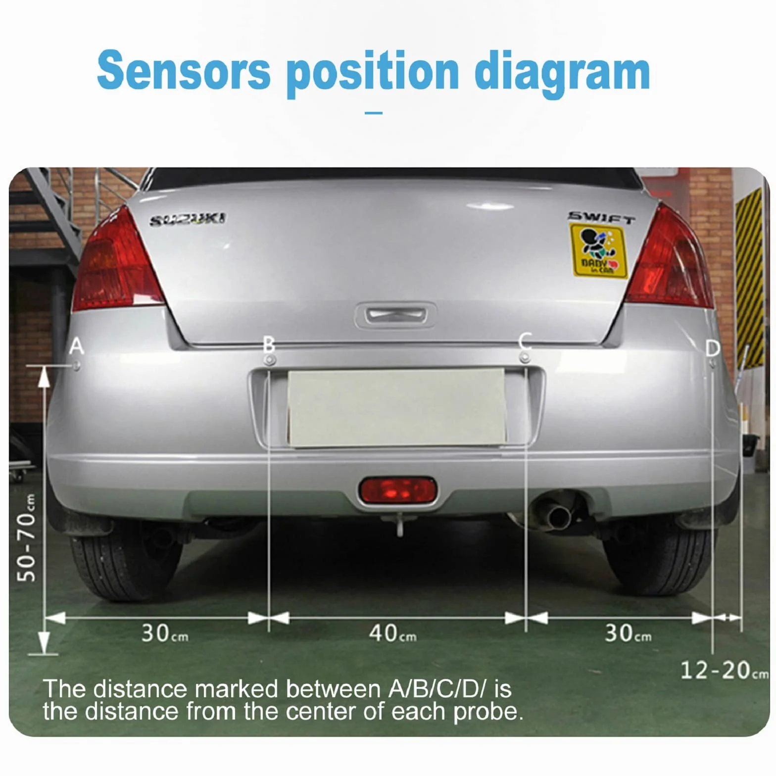 TKOOFN Kit de Sensor de Aparcamiento,Sistema de Sensor de Estacionamiento,8 Sensores para el Coche de Sistema de aparcamiento digital con pantalla LED - Negro