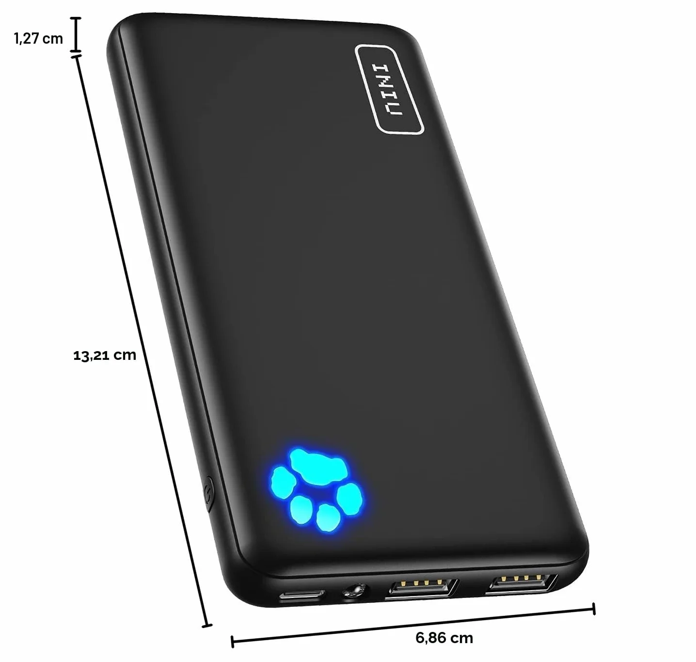 INIU Power Bank 10000mAh Triple 3A Alta Velocidad USB-C Bateria Externa Portatil con Linterna