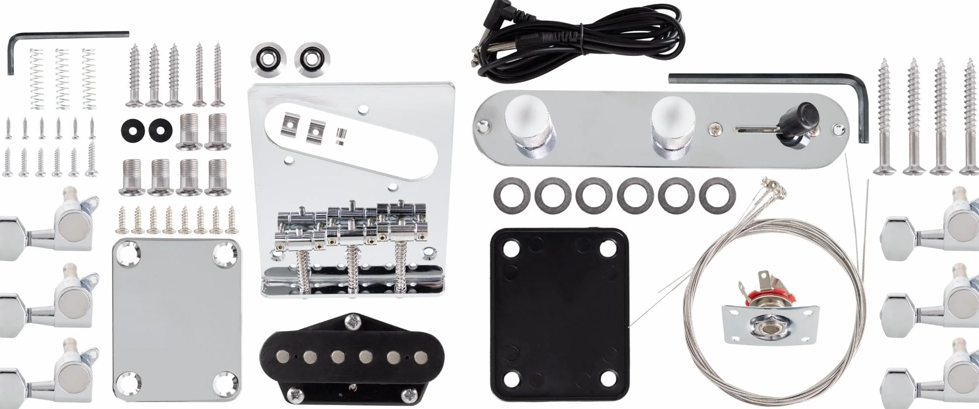 Rocktile Kit de Construcción de Guitarra Eléctrica TL-Style - Kit DIY para Montar con Cuerpo de Paulownia, Mástil de Arce, Diapasón de Palisandro, 2 Single-Coil, Incl. hardware - Natural
