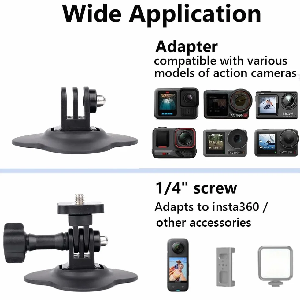 2 Kit Soporte Adhesivo Flexible para Insta360 X5, X4 Air, X4, X3, X2, Ace Pro, Ace, Montaje en Soporte Casco Compatible con GoPro Hero, SJCAM y para dji Osmo Action