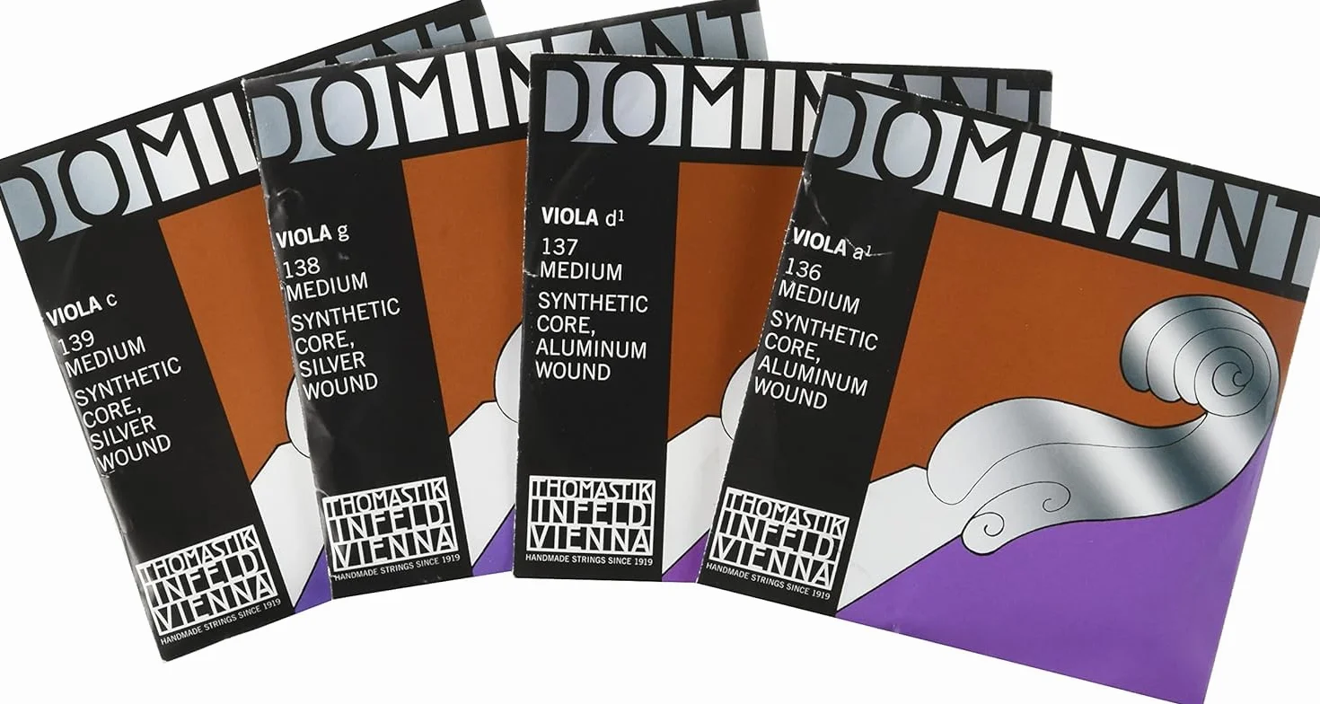 Thomastik-Infeld - Dominant 141 - Juego de 4 cuerdas - Viola - D Alu 4/4 - Medio - Tensión 20,7kg/45,6lbs