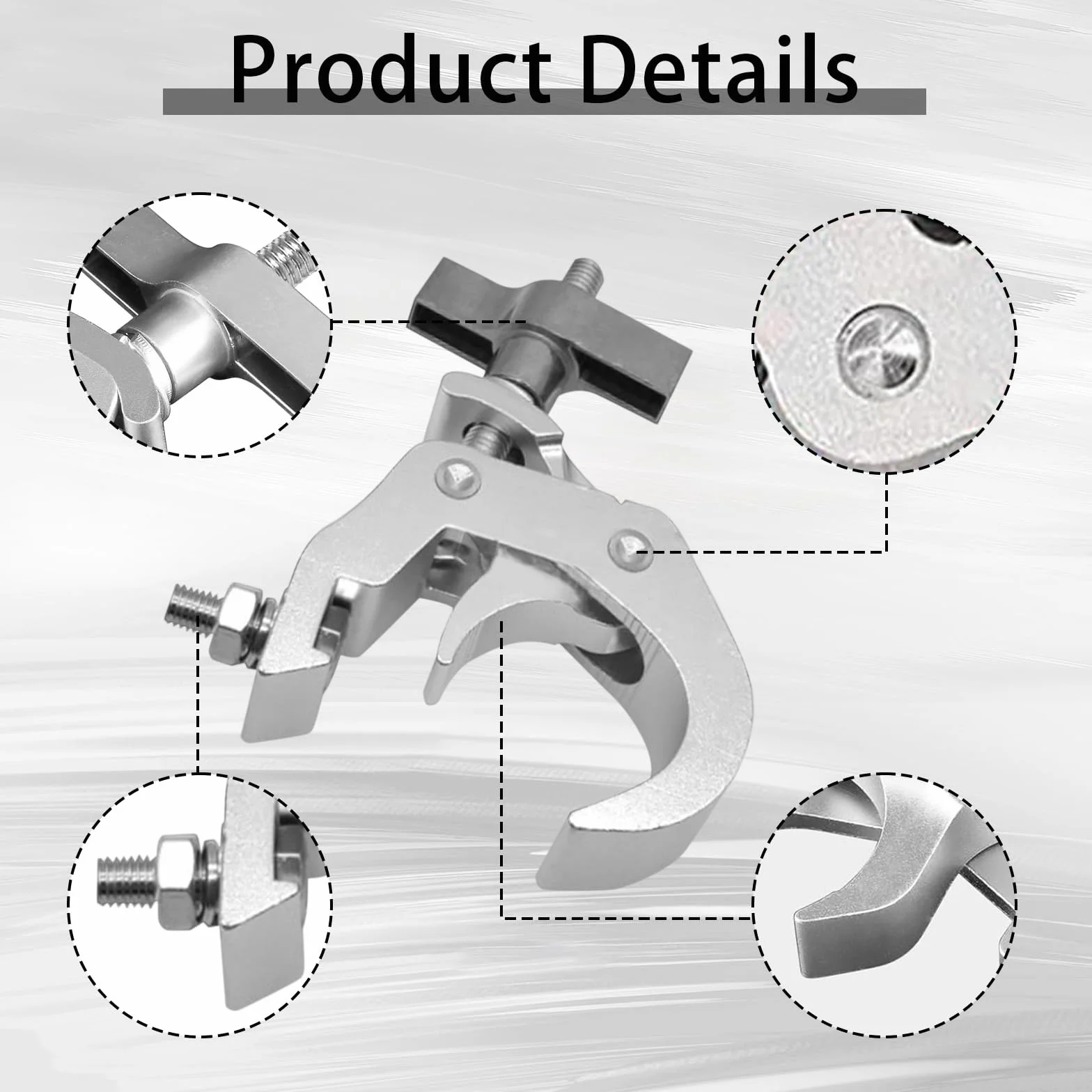 Abrazadera De Armazón Tipo O, 8PCS Soporte De Abrazadera De Armazón De 40-52mm Gancho De Abrazadera De Hebilla Rápida Para Focos Soporte Colgante Para Iluminación De Escenario De Hasta 150kg