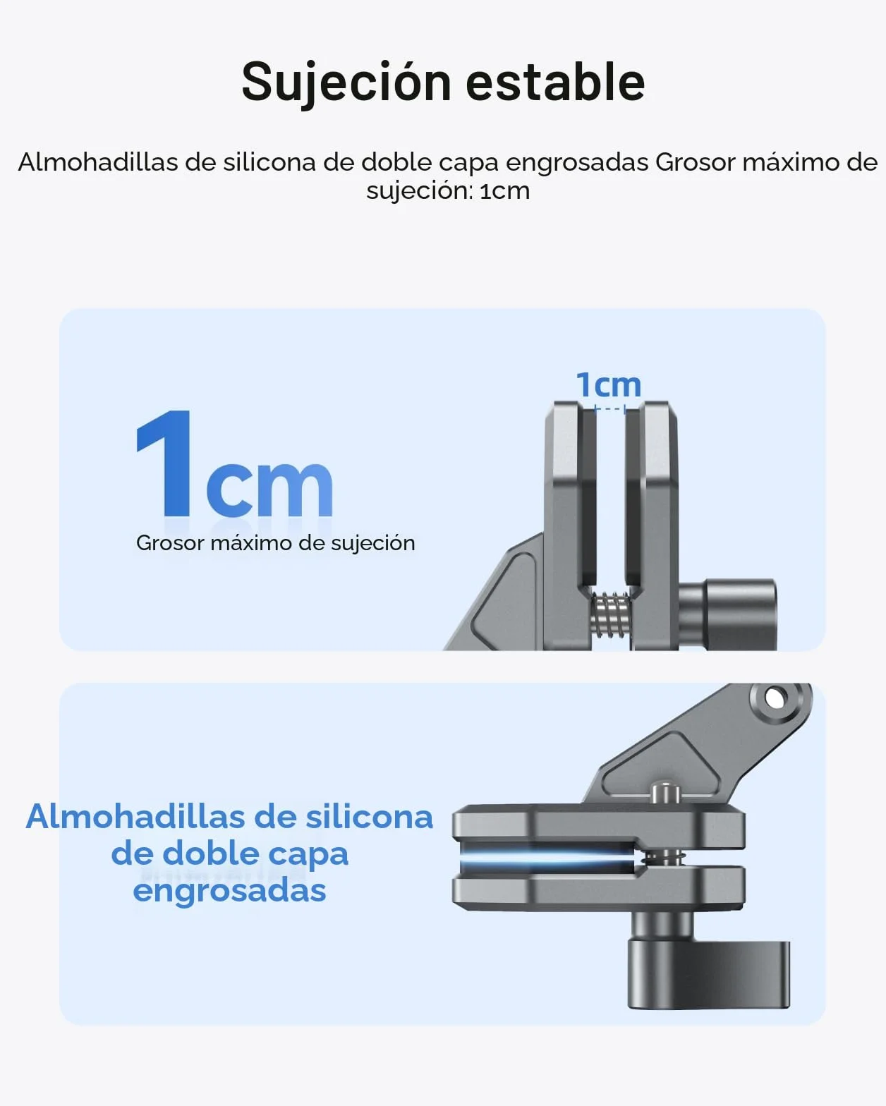 TELESIN Soporte de Aluminio para Parabrisas de Moto con Abrazadera Clip Compatible con Hero 13 12 11 10 9 Insta360 X5 X4 X3 Ace Pro Osmo Action 6 5 Pro 4 3 2 Accesorios para Motos y cámaras de acción