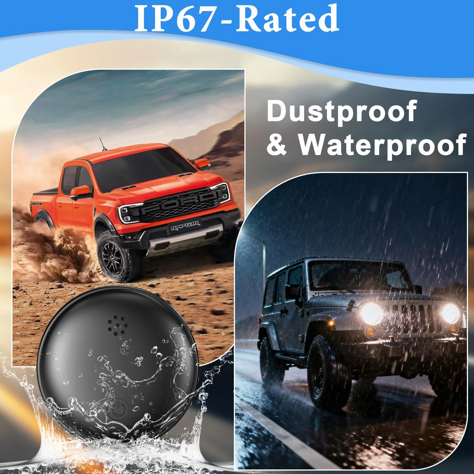 GPS Coche Localizador,Localizador GPS para Coche Compatible con iOS e Android,Imán Integrado Ultrapotente Magnético Rastreador GPS No Requiere Suscripción Seguimiento en Tiempo Real (Negro)