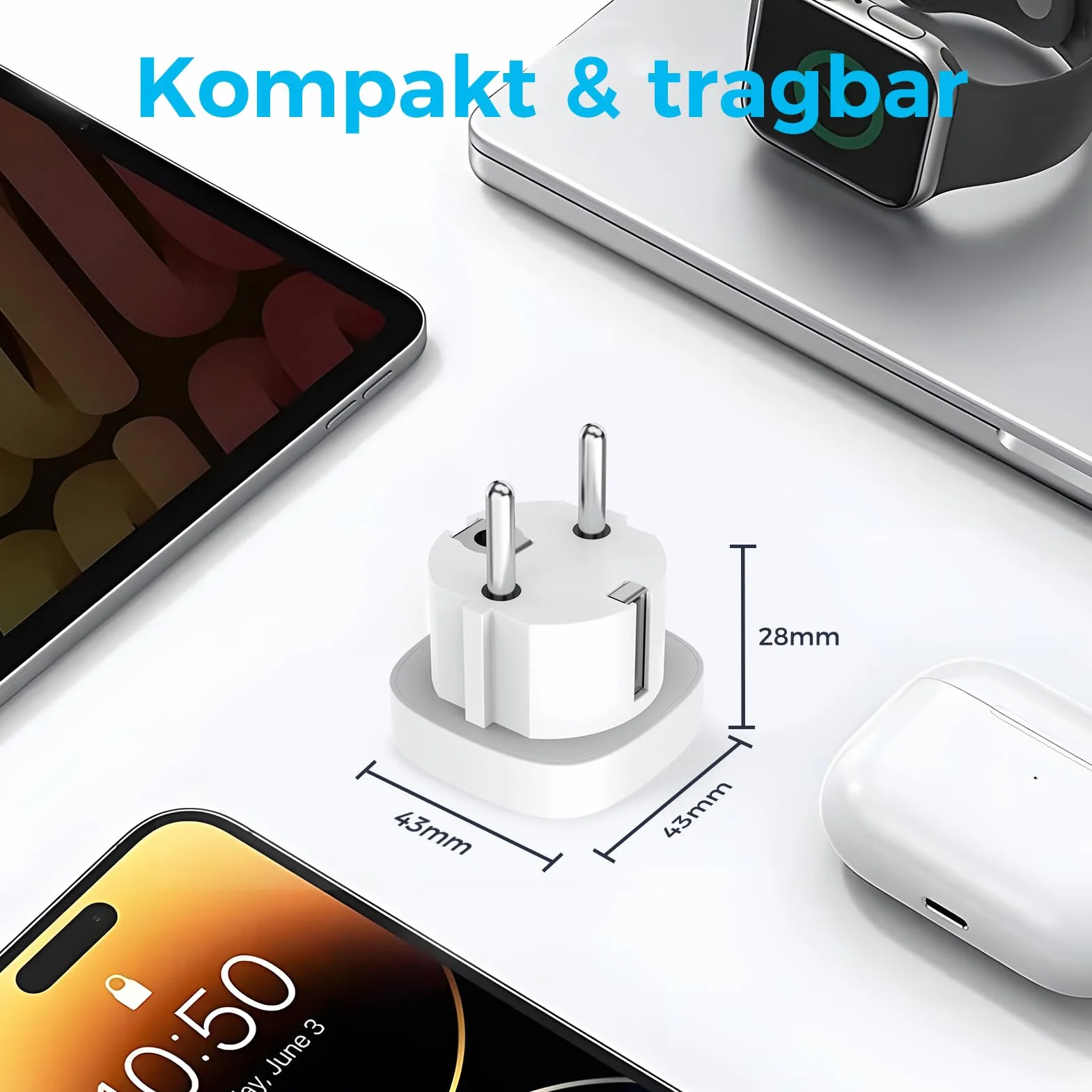 2X Adaptador de Enchufe de USA a Enchufe Europeo, Americano to España, USA a EU, Adaptador de Viaje Estados Unidos a Español