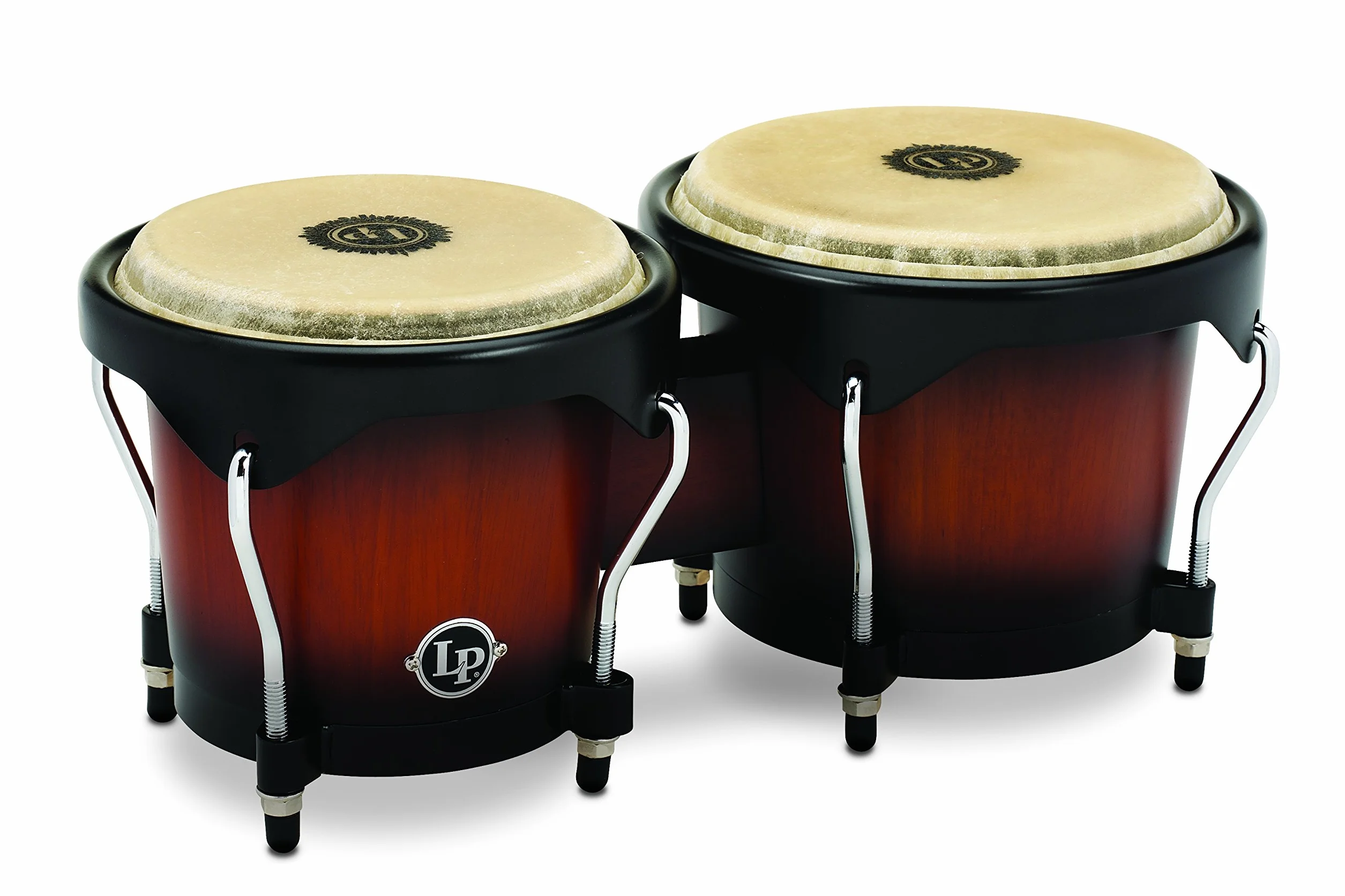 LP Latin Percussion - City Series Bongo - 6" y 7"- roble siamés - herrajes negros - vintage sunburst mate LP601NY-VSB