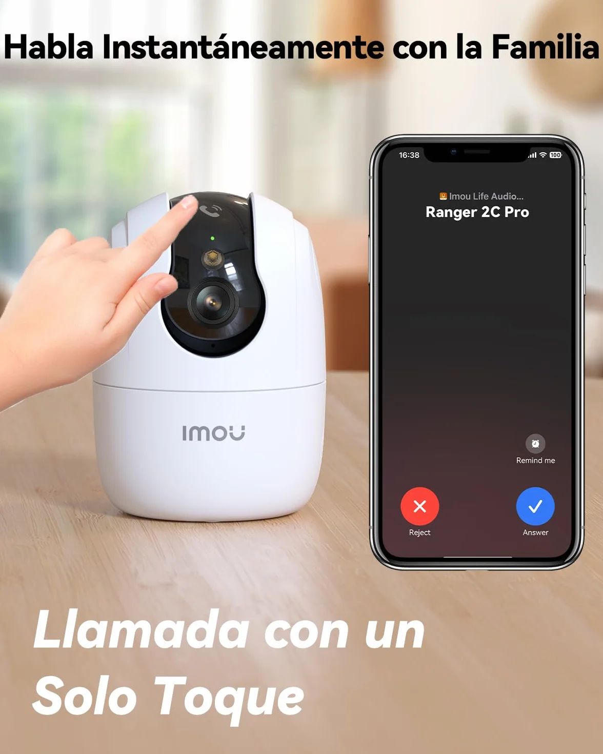 Imou Ranger 2C Pro (2Pack) - 2.4/5GHz Cámara WiFi Interior, 2K(3MP) Cámara Vigilancia para Visión Nocturna en Color, Admite Tarjeta SD hasta 512 GB, AI Detección y Seguimiento, Botón para Llamar