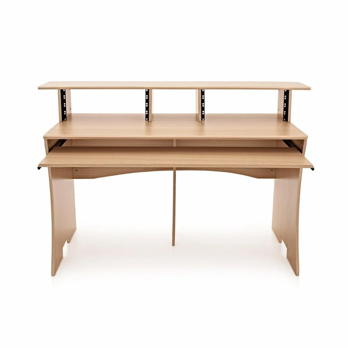 Escritorio de estudio en casa de 3 niveles - Muebles para audio y grabación profesional Natural