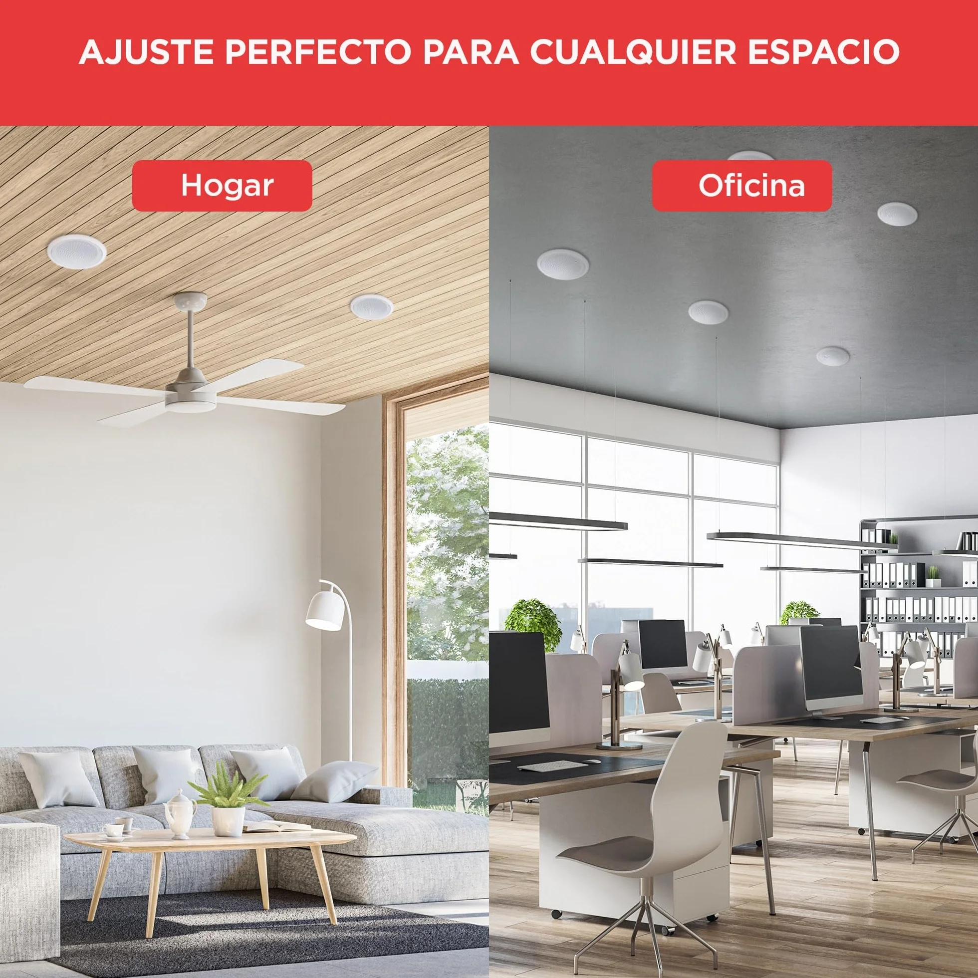 Pyle Altavoces empotrables 8" 250W Dos vías Estéreo Amplificador 4 Canales