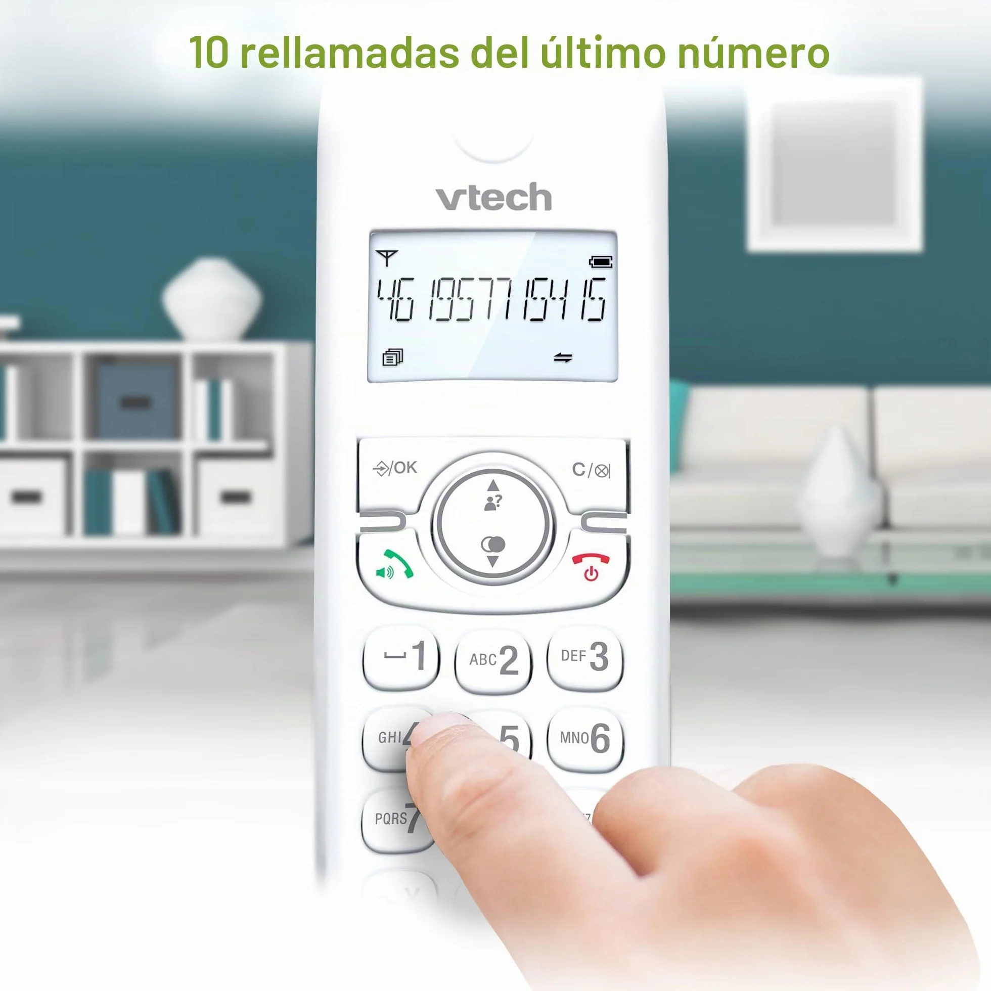 VTech CS1501 Teléfono inalámbrico Casa Duo, Teléfono Fijo DECT con Manos Libres y Bloqueo de Llamadas, Doble Carga, identificador de Llamada, LCD Pantalla retroiluminada y Teclado, Modo Eco, Blanco