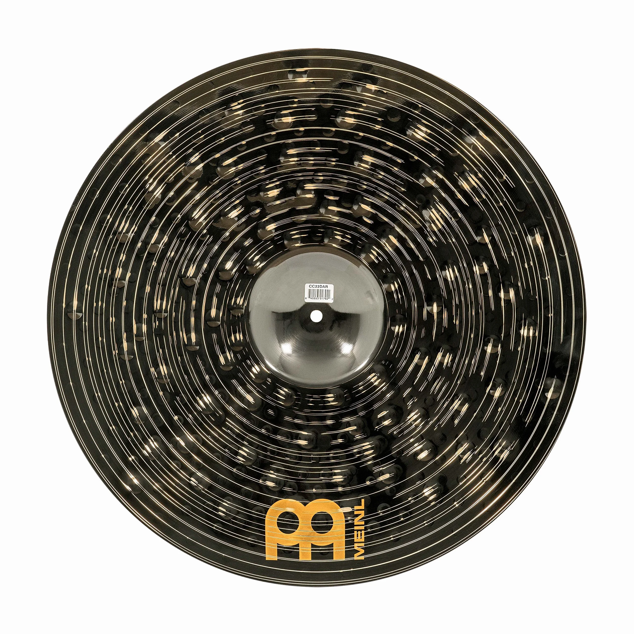Meinl Cymbals Classics Custom Dark Plato Ride de 22 pulgadas (55,88cm) Platillos de Batería - Bronce B12, Acabado Oscuro (CC22DAR)