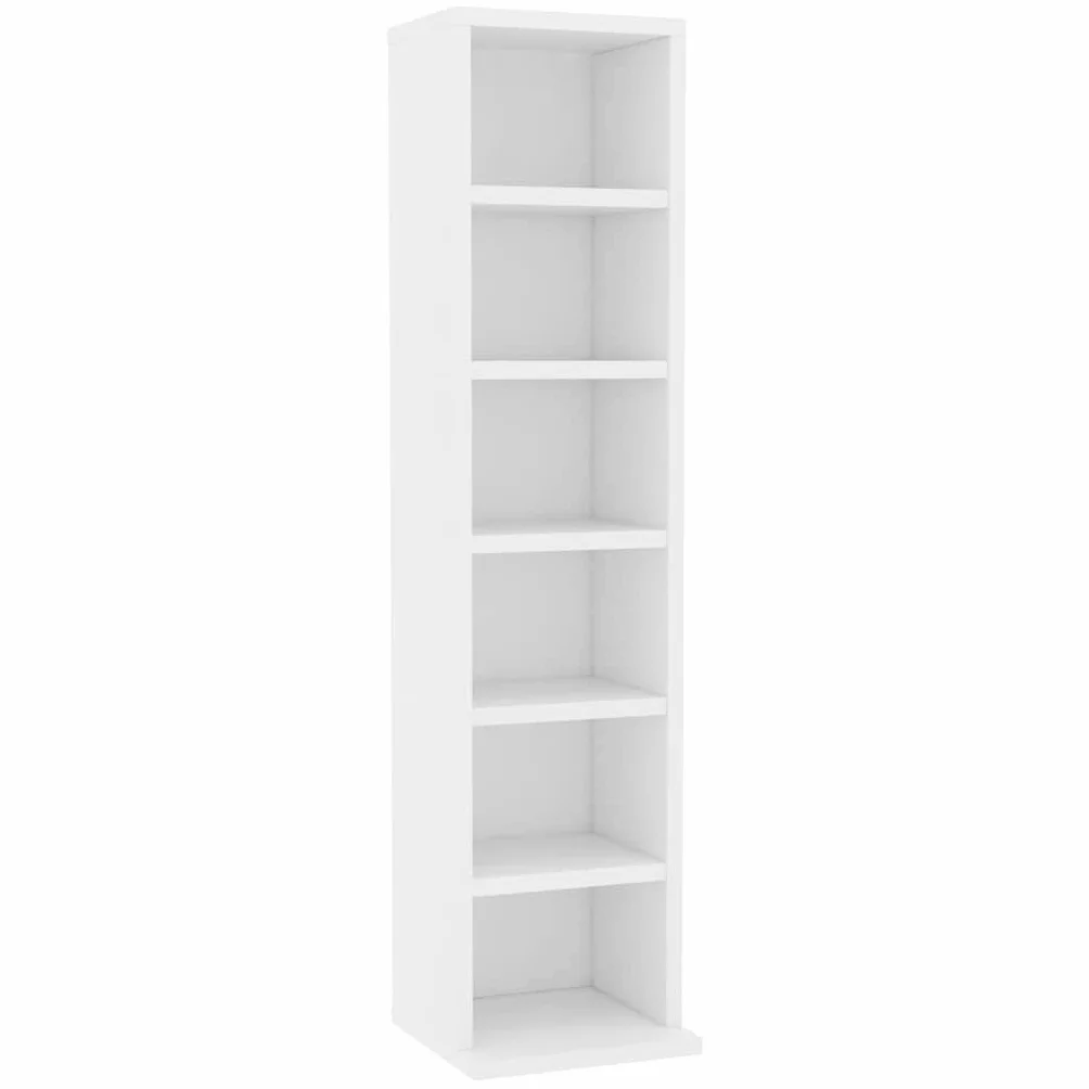 vidaXL Estantería para CDs Madera Contrachapada Mobiliario Organizador Colección Música Elegante Práctica Moderna Duradera Resistente Robusta Blanco